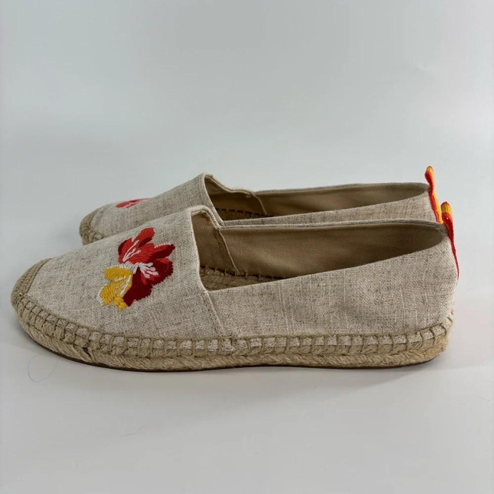 Vera Bradley floral espadrille flats 10 Dune beige tan coastal comfort beach